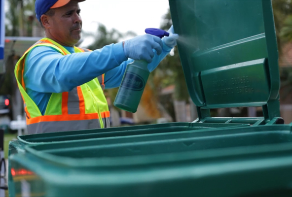 Deodorizing trash bins