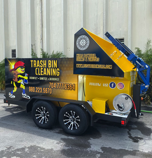 Busy Bee Bins trash bin cleaning trailer