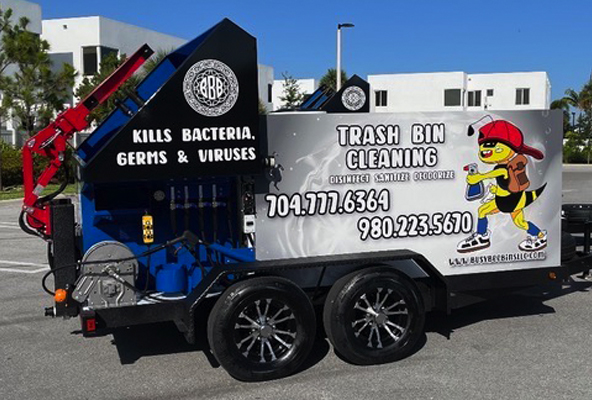 Curbside trash bin cleaning visit
